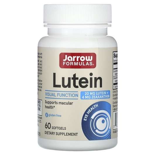 Основное фото товара Jarrow Formulas, Лютеин 20 мг, Lutein 20 mg, 60 капсул