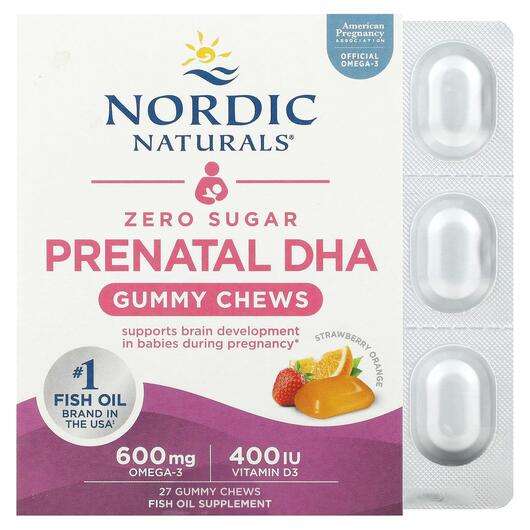 Основне фото товара Zero Sugar Prenatal DHA Strawberry Orange, Мультивітаміни для ...