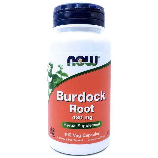 Основне фото товара Now, Burdock Root 430 mg, Корінь лопуха 430 мг, 100 капсул