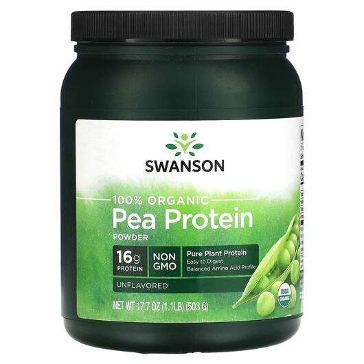 Основне фото товара Swanson, 100% Organic Pea Protein Powder Unflavored, Гороховий...