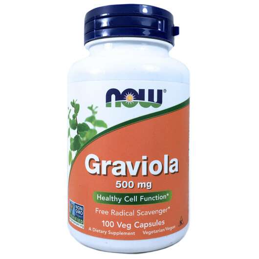 Основне фото товара Now, Graviola 500 mg, Гравіола 500 мг, 100 капсул
