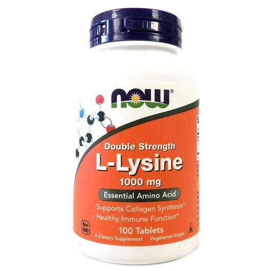 Основное фото товара Now, L-Лизин 1000 мг, L-Lysine 1000 mg, 100 таблеток