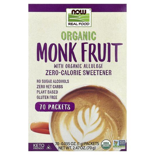 Основное фото товара Real Food Organic Monk Fruit Zero-Calorie Sweetener70 Packets Основное фото товара Real Food Organic Monk Fruit Zero-Calorie, Натуральный подсластит
