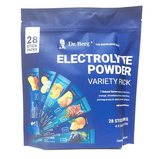 Основне фото товара Dr. Berg, Electrolyte Powder Variety Pack, Електроліти, 28 Стіків