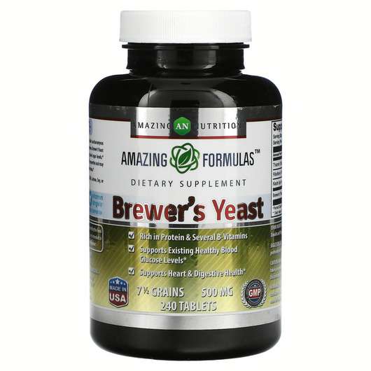 Основне фото товара Amazing Nutrition, Brewer's Yeast 250 mg, Пивні дріжджі, 240 т...