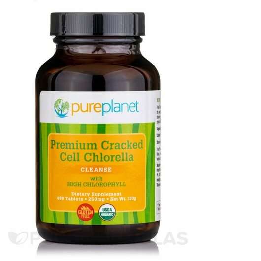 Основне фото товара Pure Planet, Organic Premium Cracked Cell Chlorella 250 mg, Хл...