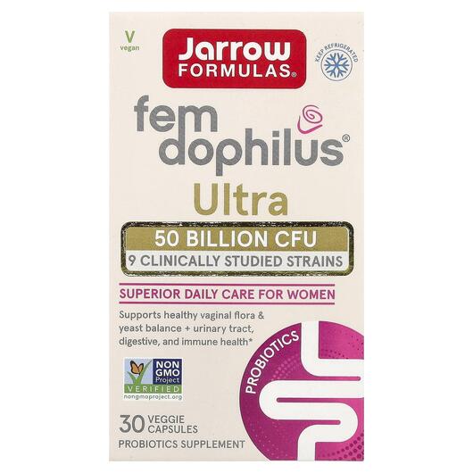 Основное фото товара Jarrow Formulas, Пробиотики, Fem-Dophilus Ultra, 30 капсул