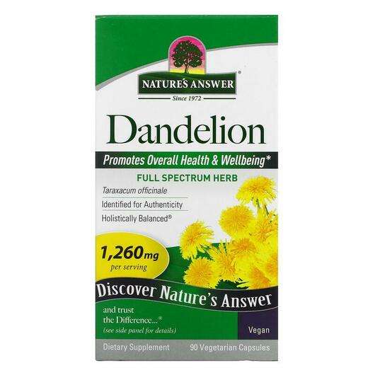 Основне фото товара Nature's Answer, Dandelion 1260 mg, Кульбаба, 90 капсул