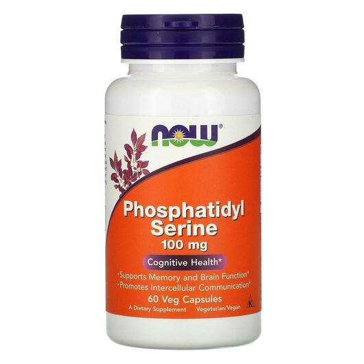Основное фото товара Now, Фосфатидилсерин 100 мг, Phosphatidyl Serine 100 mg, 60 ка...