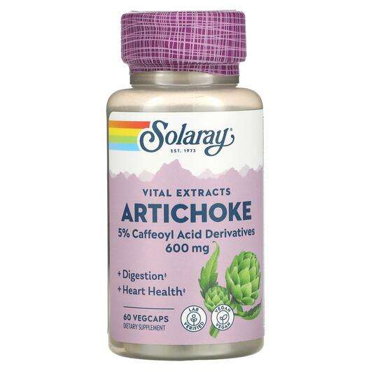 Основне фото товара Solaray, Artichoke Leaf Extract, Артишок 300 мг, 60 капсул
