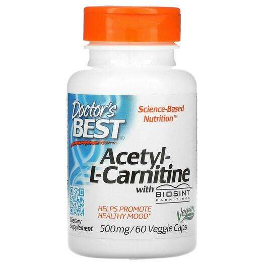 Основне фото товара Doctor's Best, Acetyl-L-Carnitine, Ацетил-L-карнітин 500 мг, 6...