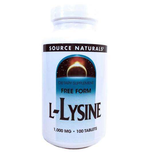 Основное фото товара Source Naturals, L-Лизин 1000 мг, L-Lysine 1000 mg 100, 100 та...