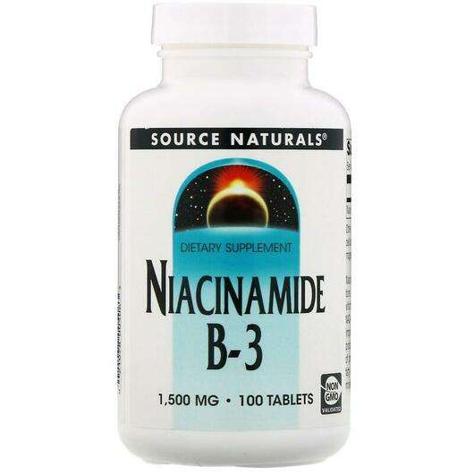 Основне фото товара Source Naturals, Niacinamide B-3 Timed Release 1500 mg, Ніацин...