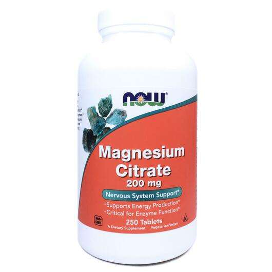 Основне фото товара Now, Magnesium Citrate 200 mg, Цитрат Магнію 200 мг, 250 таблеток