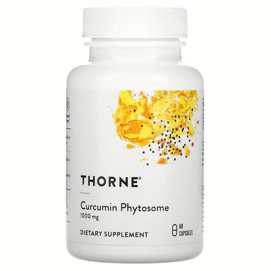 Основне фото товара Thorne, Curcumin Phytosome 1000 mg, Меріва, 60 капсул