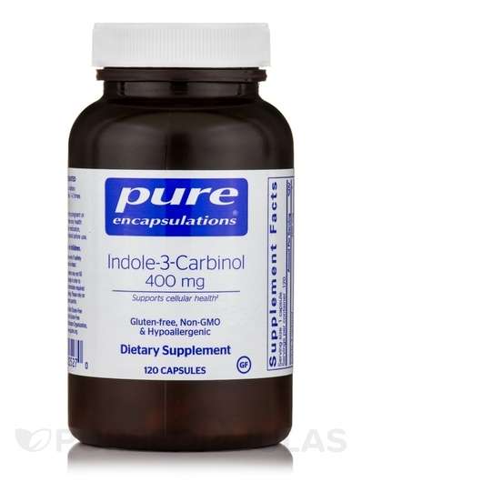 Основне фото товара Pure Encapsulations, Indole-3-Carbinol 400 mg, Індол-3-Карбіно...