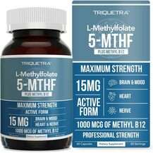 L-Methylfolate 15 mg Plus Methyl-B12, L-5-метилтетрагідрофолат...
