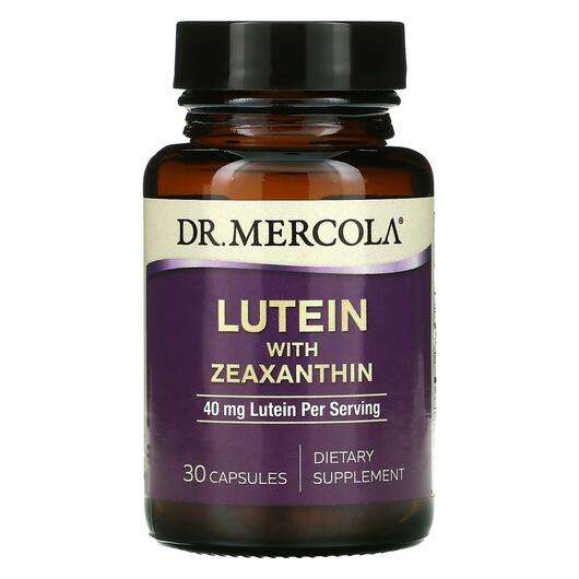 Основне фото товара Dr. Mercola, Lutein with Zeaxanthin 40 mg, Лютеїн, 30 капсул