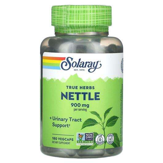 Основне фото товара Solaray, True Herbs Nettle 900 mg 180 VegCaps, Кропива, 450 mg...