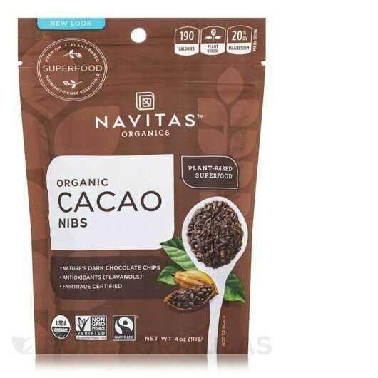 Основне фото товара Navitas Organics, Organic Cacao Nibs, Порошок Какао, 113 г