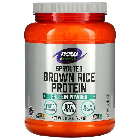Основне фото товара Sports Sprouted Brown Rice Protein Unflavored, Протеїн, 907 г