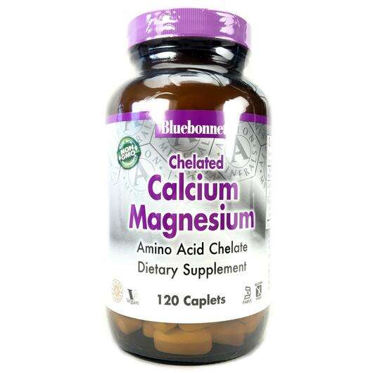 Основне фото товара Bluebonnet, Chelated Calcium Magnesium, Кальцій Магній, 120 ка...