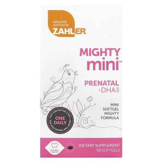 Основне фото товара Mighty Mini Prenatal + DHA, Вітаміни для вагітних, 90 капсул