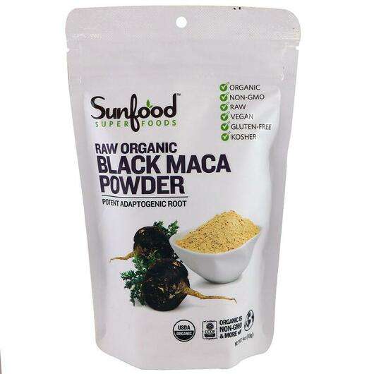 Основне фото товара Sunfood, Raw Organic Black Maca Powder, Мака, 113 г