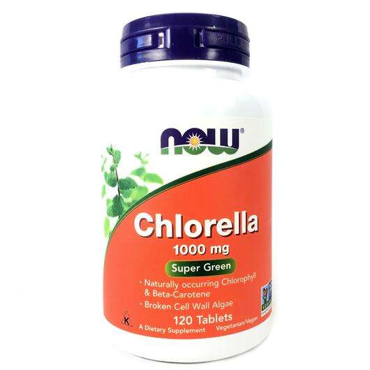 Основное фото товара Now, Хлорелла 1000 мг, Chlorella 1000 mg, 120 таблеток