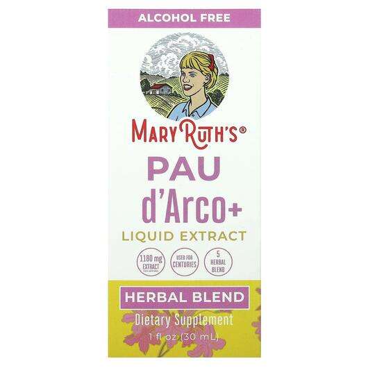 Основне фото товара MaryRuth's, Pau d'Arco + Liquid Extract Alcohol Free, Кора мур...