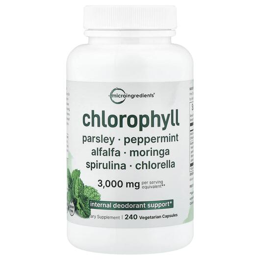 Основне фото товара Chlorophyll Основне фото товара Micro Ingredients, Chlorophyll, Хлорофіл, 240 капсул