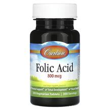 Вітамін B9 Фолієва кислота Folic Acid 800 mcg Carlson