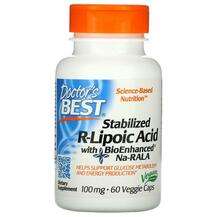 Doctor's Best, R-Lipoic Acid + Na-RALA, R-ліпоєва 100 мг, 60 к...
