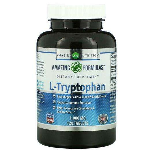 Основное фото товара Amazing Nutrition, L-Триптофан, L-Tryptophan 1000 mg, 120 табл...