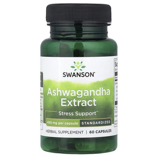 Основне фото товара Ashwagandha Extract Standardized 450 mg Основне фото товара Swanson, Ashwagandha Extract Standardized 450 mg, Ашваганда, 60 к