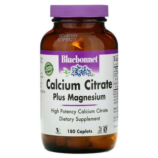 Основне фото товара Bluebonnet, Calcium Citrate Plus Magnesium, Кальцій Магний, 18...