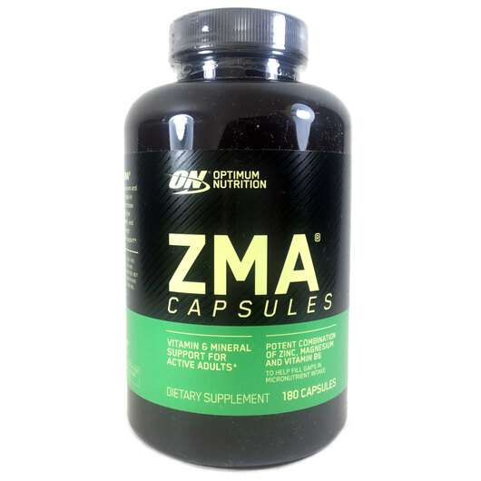 Основне фото товара Optimum Nutrition, ZMA 180, ЗМА цинк магній і вітамін В6, 180 ...