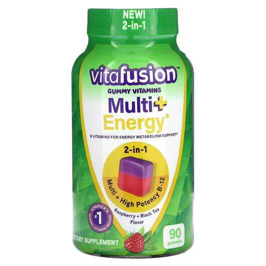 Основне фото товара VitaFusion, Multi+Energy Raspberry + Black Tea, Мультивітаміни...