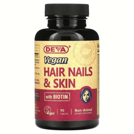 Основне фото товара Deva, Hair Nails Skin, Шкіра нігті волосся, 90 таблеток