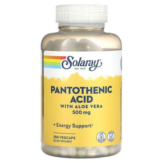 Основное фото товара Solaray, Пантотеновая кислота 500 мг, Pantothenic Acid 500 mg,...