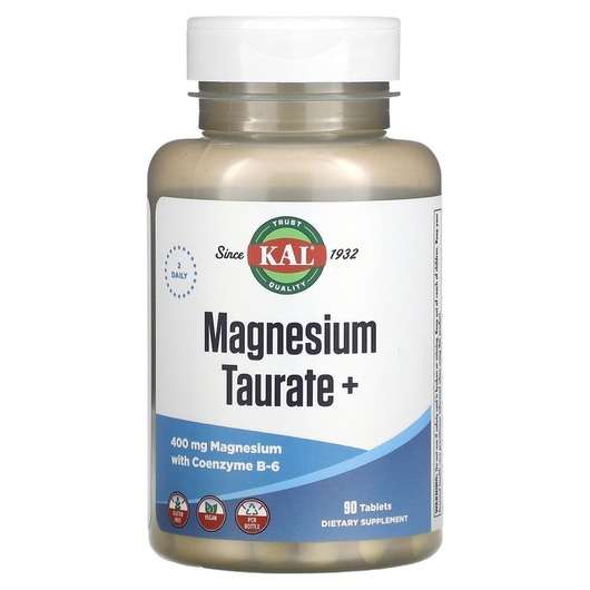 Основне фото товара KAL, Magnesium Taurate+ 400 mg, Магнію Таурат 400 мг, 90 таблеток