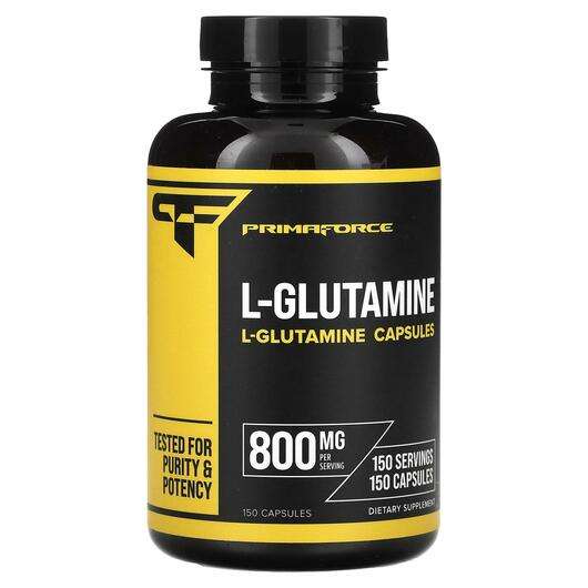 Основне фото товара Primaforce, L-Glutamine 800 mg, L-Глютамін, 150 капсул