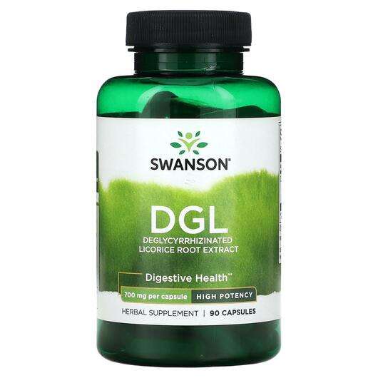 Основне фото товара Swanson, DGL High Potency 700 mg, Лакриця, 90 капсул