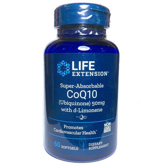 Основное фото товара Life Extension, Супер Коэнзим Q10 50 мг, Super-Absorbable CoQ1...