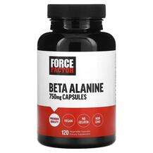 Force Factor, Beta Alanine 750 mg, Бета Аланін, 120 капсул