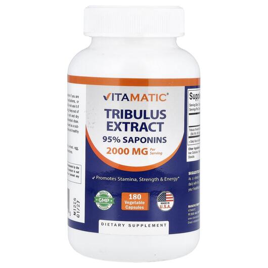 Основне фото товара Vitamatic, Tribulus Extract, Трибулус, 180 капсул