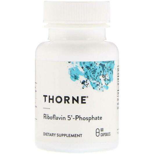 Основное фото товара Thorne, Рибофлавин-5-фосфат, Riboflavin 5'-Phosphate, 60 капсул