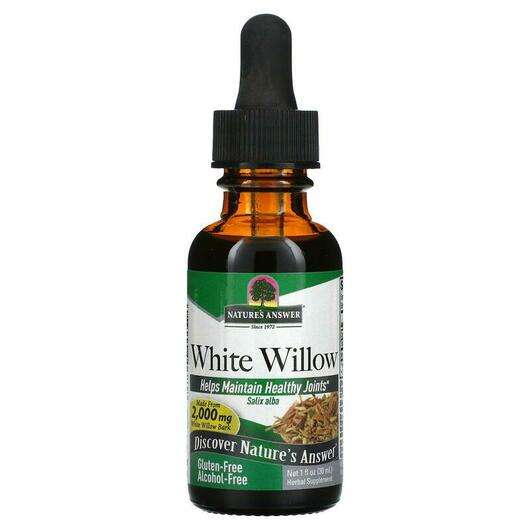 Основне фото товара Nature's Answer, White Willow Alcohol-Free 2000 mg, Кора Верби...