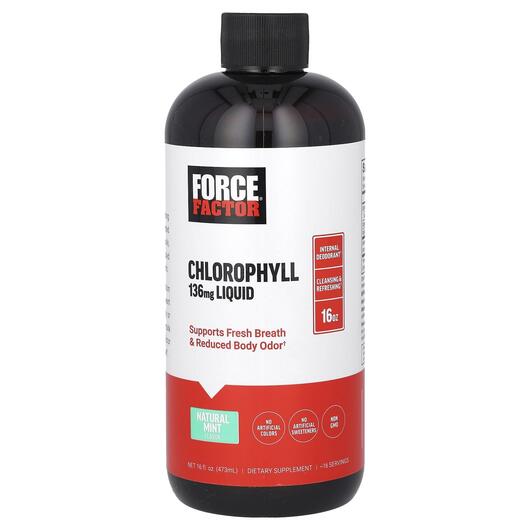 Основне фото товара Chlorophyll Liquid Natural Mint Основне фото товара Force Factor, Chlorophyll Liquid Natural Mint, Хлорофіл, 473 мл