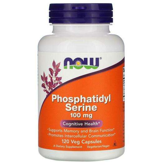 Основное фото товара Now, Фосфатидилсерин 100 мг, Phosphatidyl Serine, 120 капсул